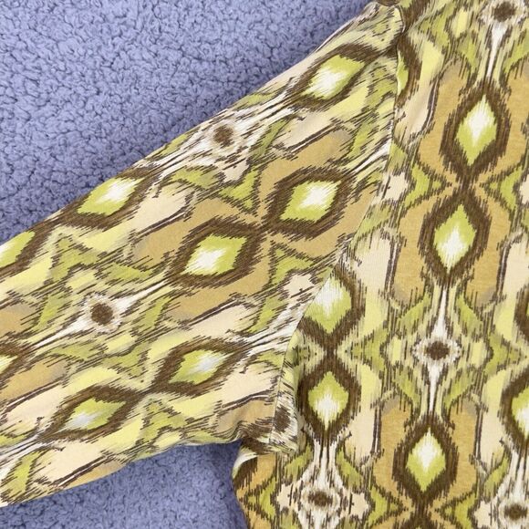 Talbots 1X Yellow Geometric Tunic Top Blouse 3/4 Sleeve Plus Size Womens - Picture 4 of 10